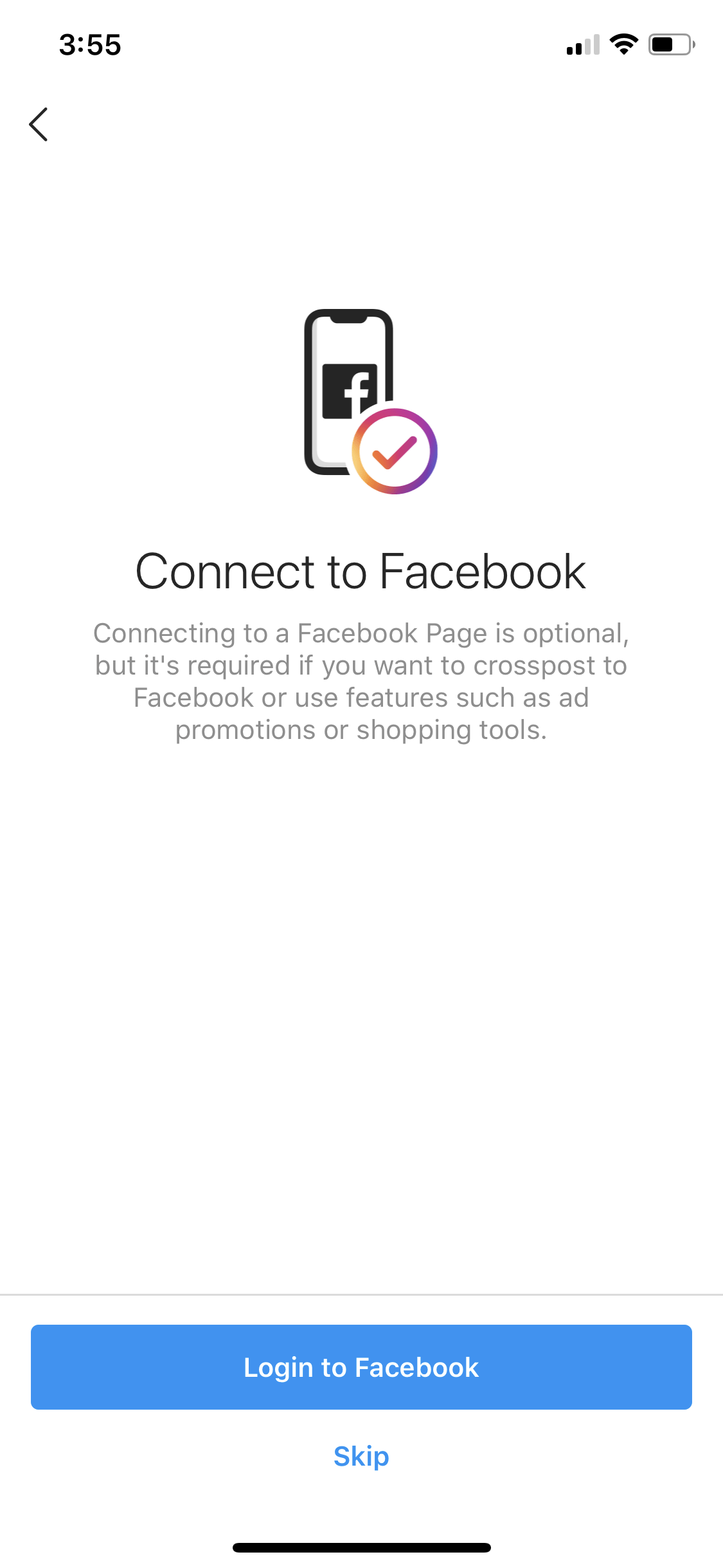 Connect to facebook