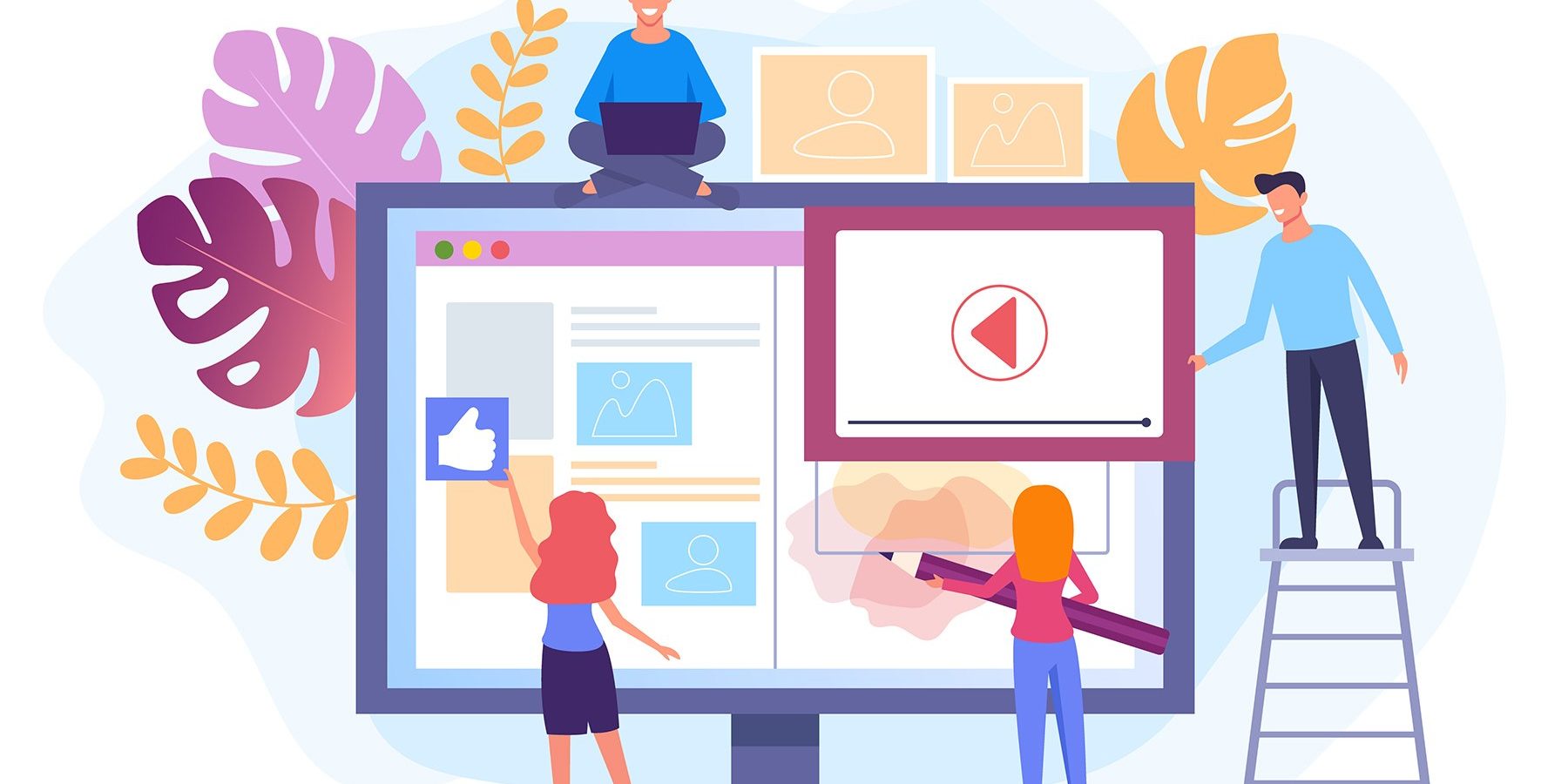 People characters working at web site project. Web development concept. Vector flat graphic design isolated illustration why-you-need-a-website